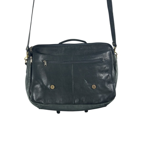 Wilson’s Leather Vintage Black Leather Messenger Bag - Picture 11 of 12